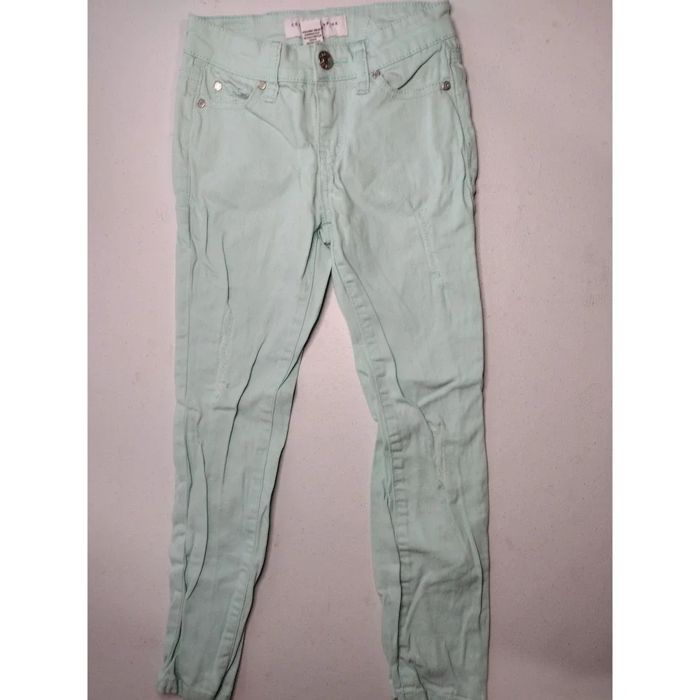 Girls Skinny Jeans Lot 3 Justice‎ Cherokee Celebrity Pink Blue Mint Size 7